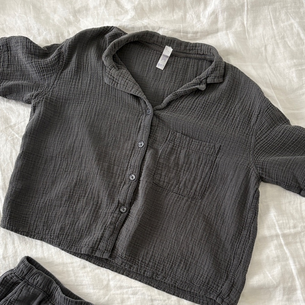 Stars above Charcoal Gauze Lounge Top